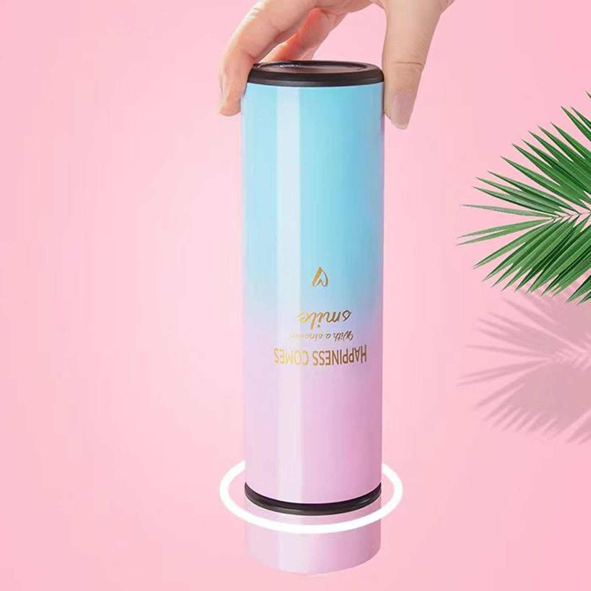 Smart Water Bottle Insulated Water Bottle Coffee Bottle Travel Coffee Mug Flasks for Hot and and Cold Drinks 16.9 oz/500ml (Gradient pink)