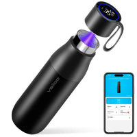 White VSITOO 15oz self-cleaning smart water bottle with AI technology and insulated stainless steel design